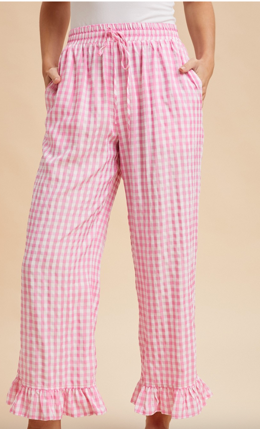 Lovers Lounge Pants Pink Gingham