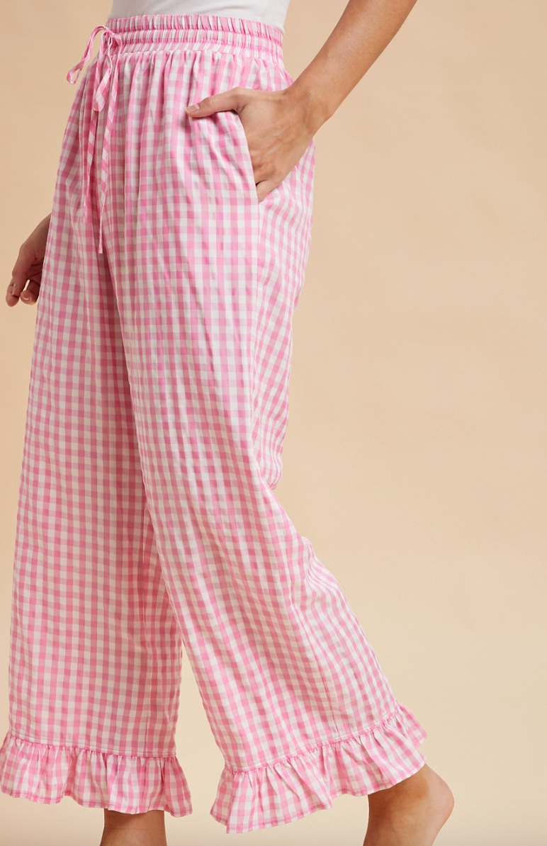 Lovers Lounge Pants Pink Gingham