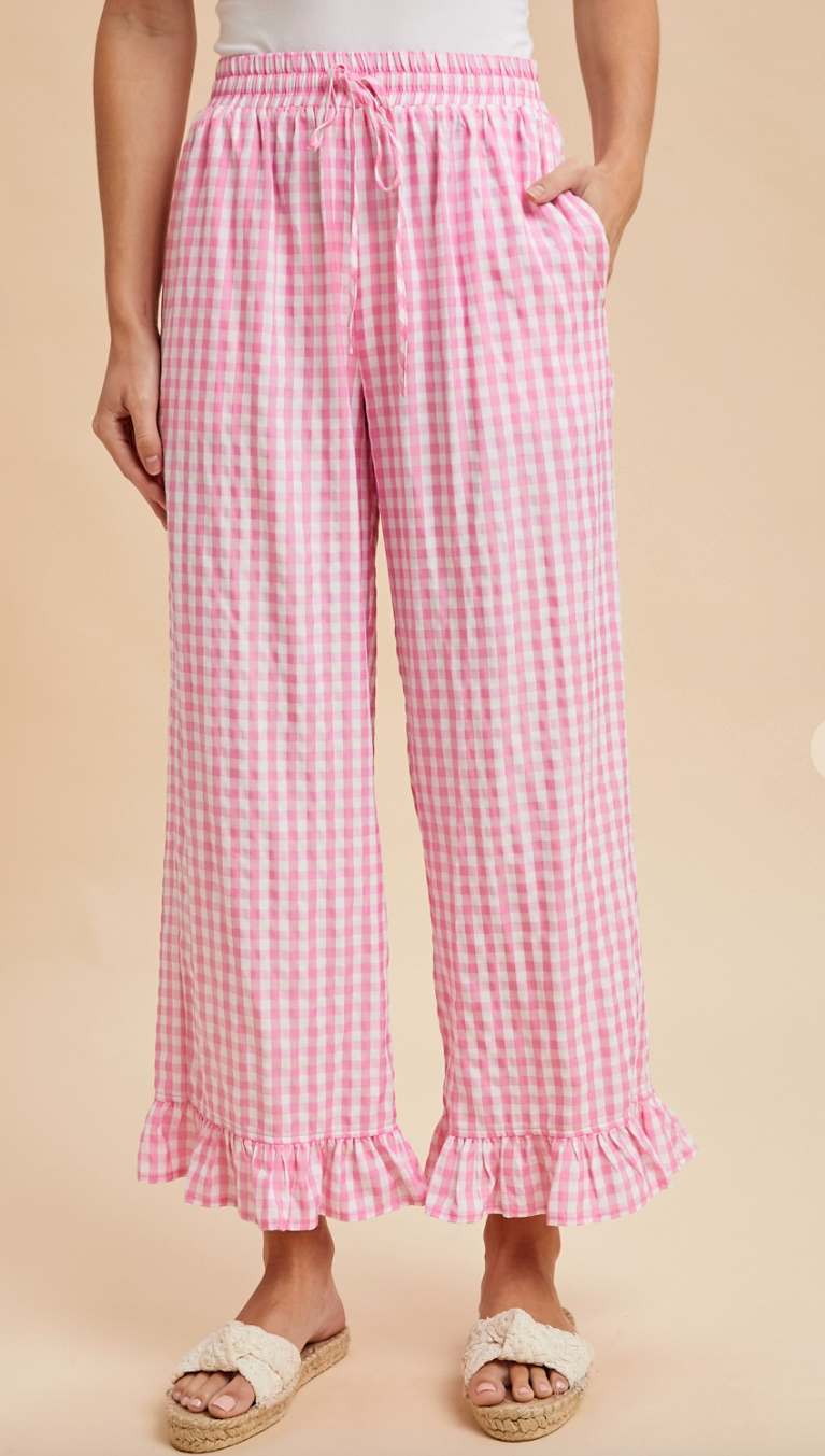 Lovers Lounge Pants Pink Gingham