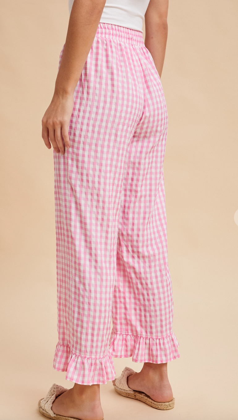 Lovers Lounge Pants Pink Gingham