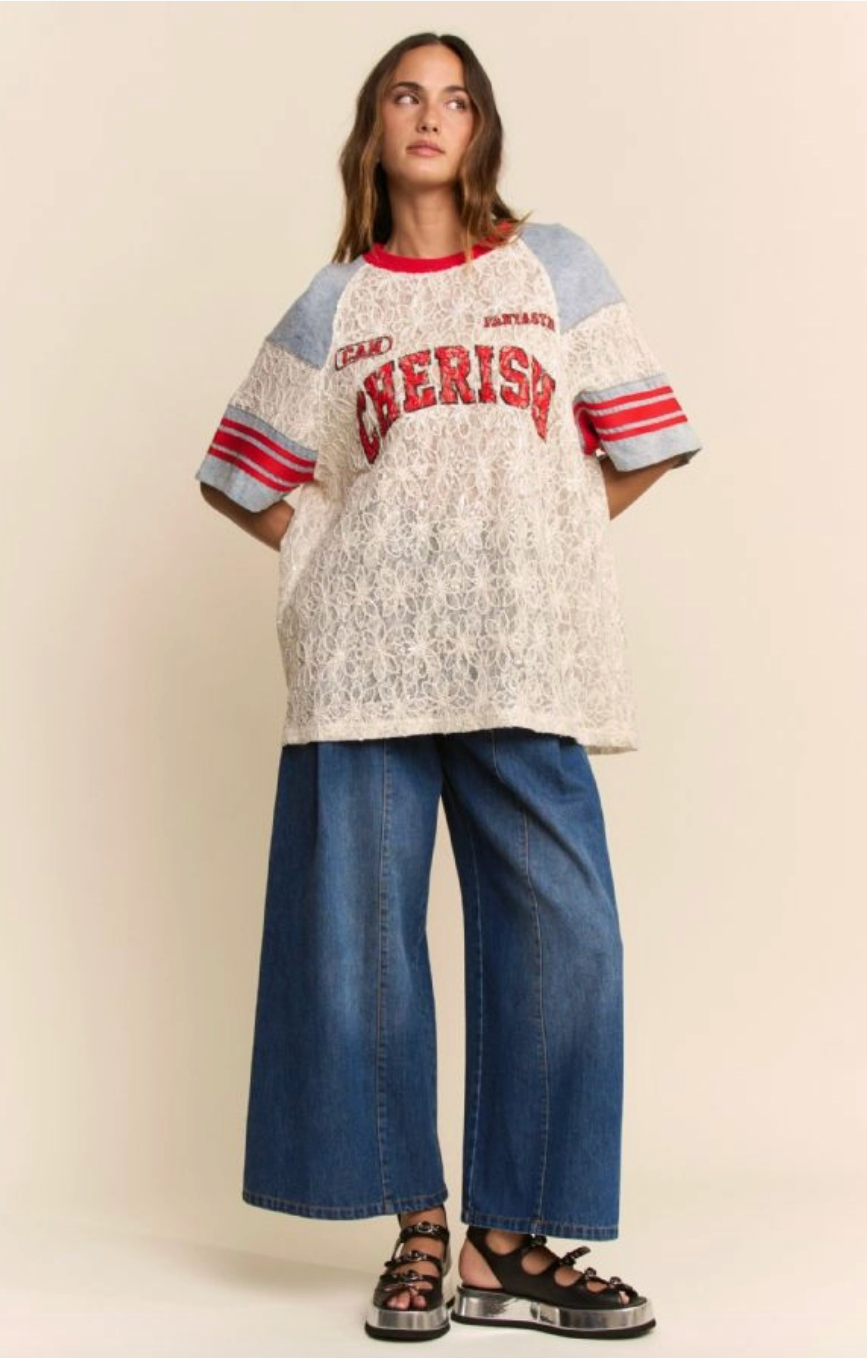 Cherish Baseball Embellished Shirt