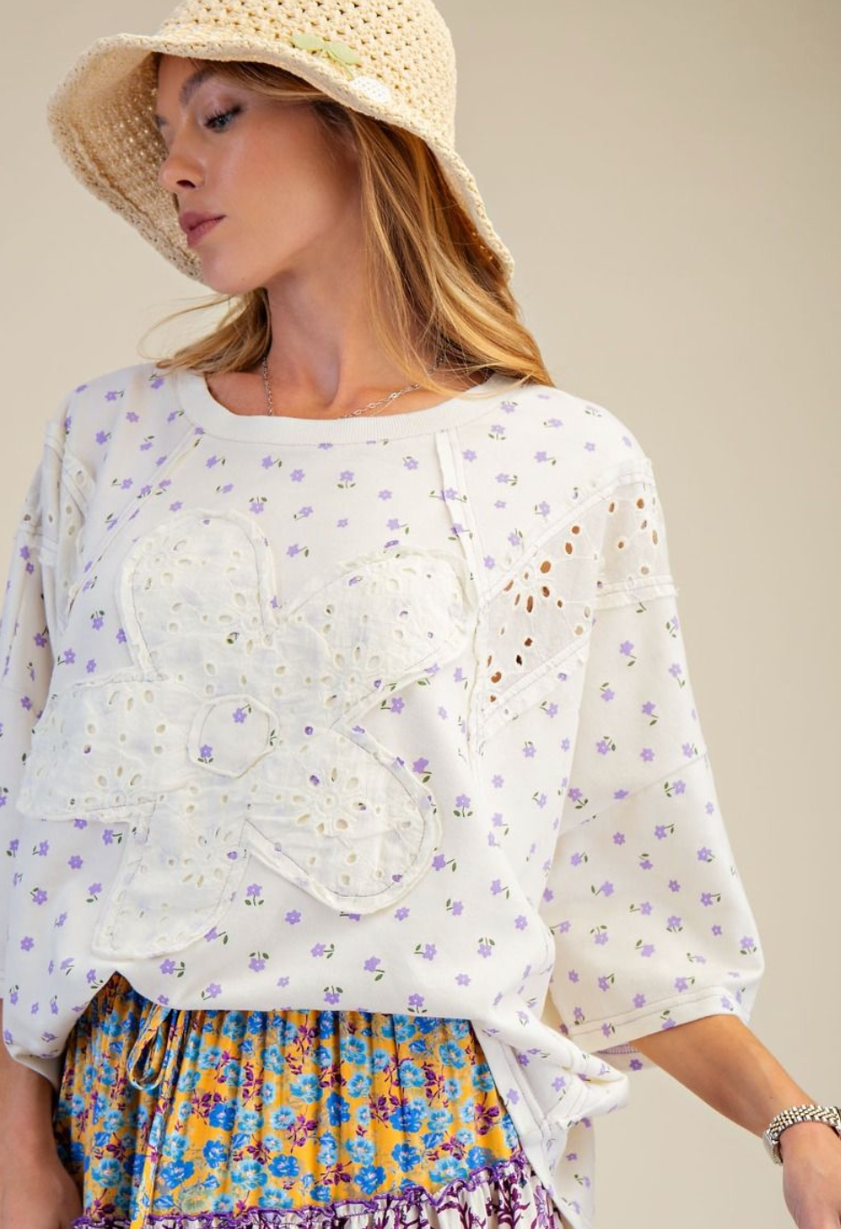 Lovely In Lavender Floral Shirt