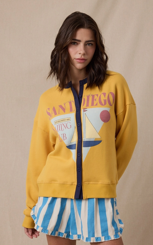 San Diego Days Button Up Sweatshirt