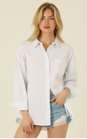 The Basics White Button Down Shirt