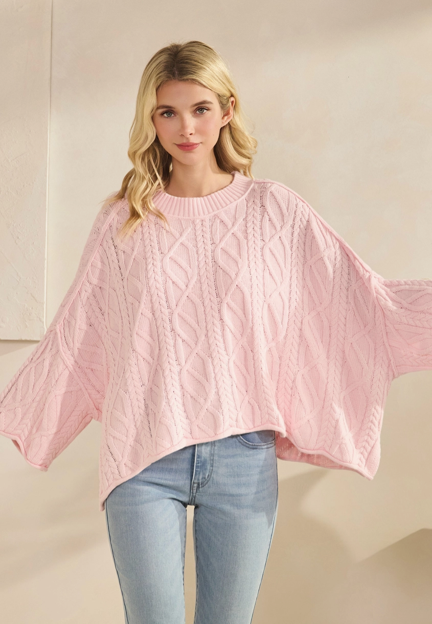 Easy Going Oversized Sweater - Light Pink