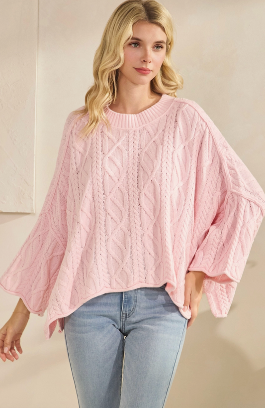 Easy Going Oversized Sweater - Light Pink