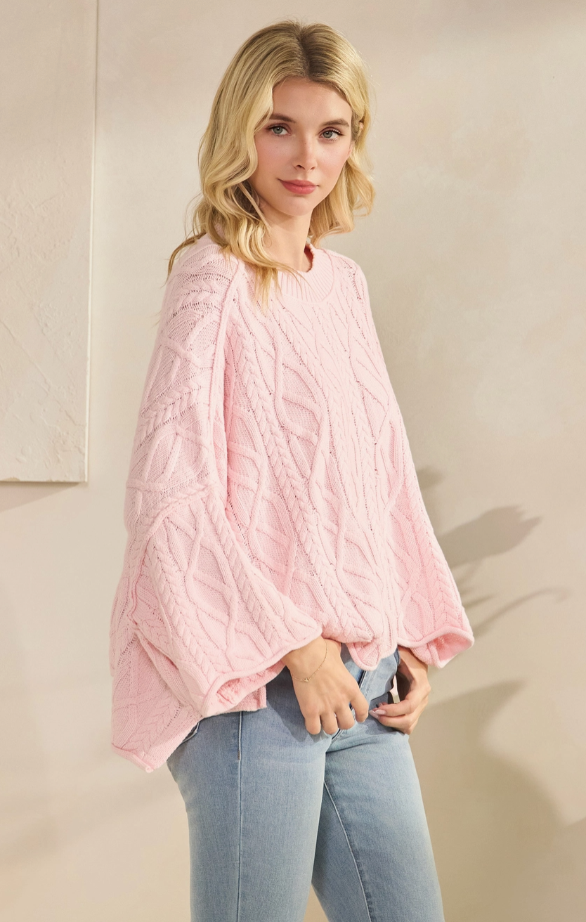 Easy Going Oversized Sweater - Light Pink