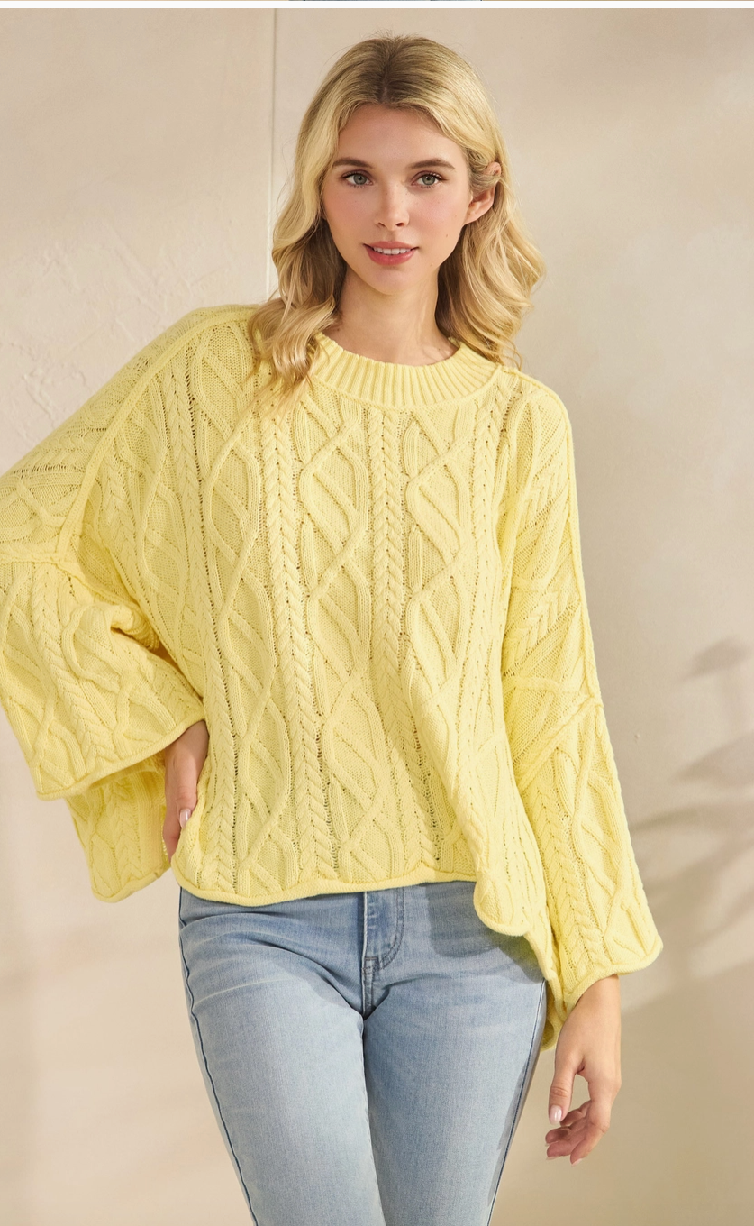 Easy Going Oversized Sweater - Yellow