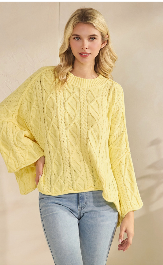 Easy Going Oversized Sweater - Yellow