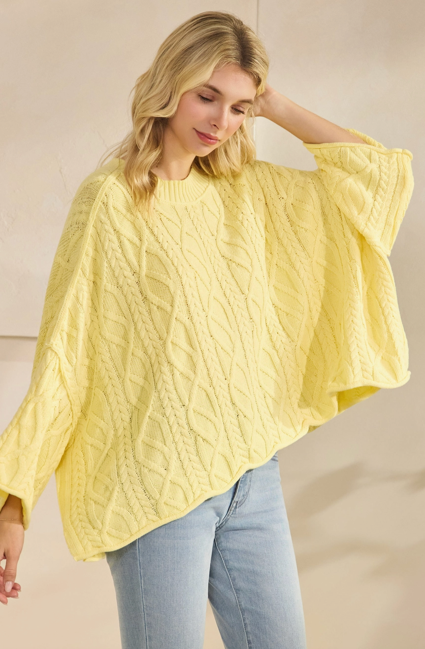 Easy Going Oversized Sweater - Yellow