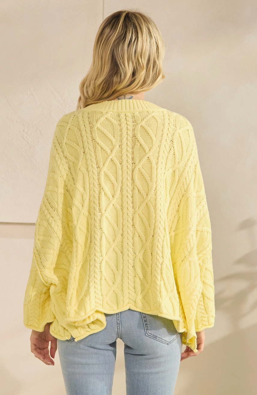 Easy Going Oversized Sweater - Yellow
