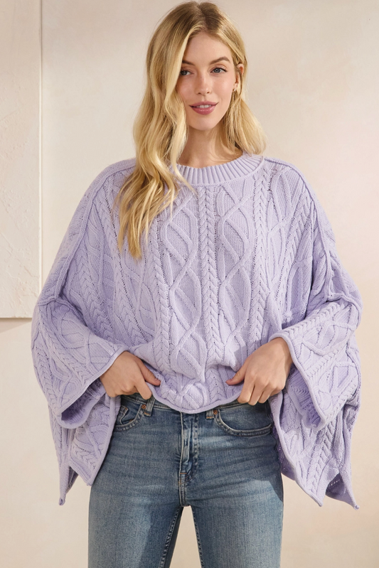 Easy Going Oversized Sweater - Lavender