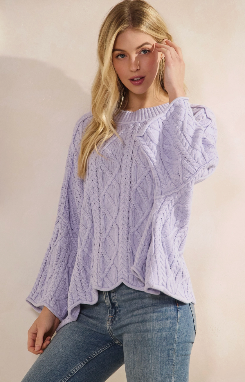 Easy Going Oversized Sweater - Lavender