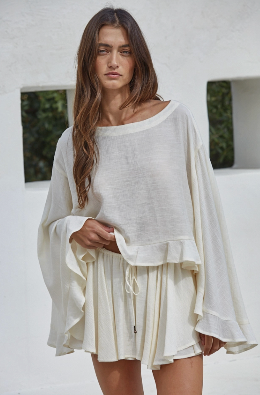 Sweet Escape Chiffon Top/Cape