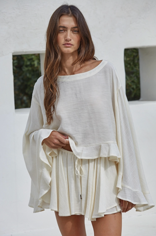 Sweet Escape Chiffon Top/Cape