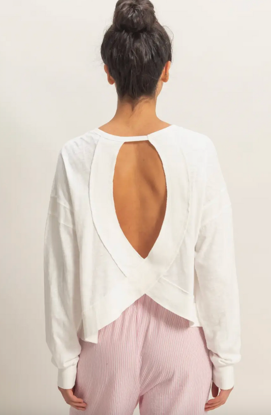 Cross Back T Shirt - White