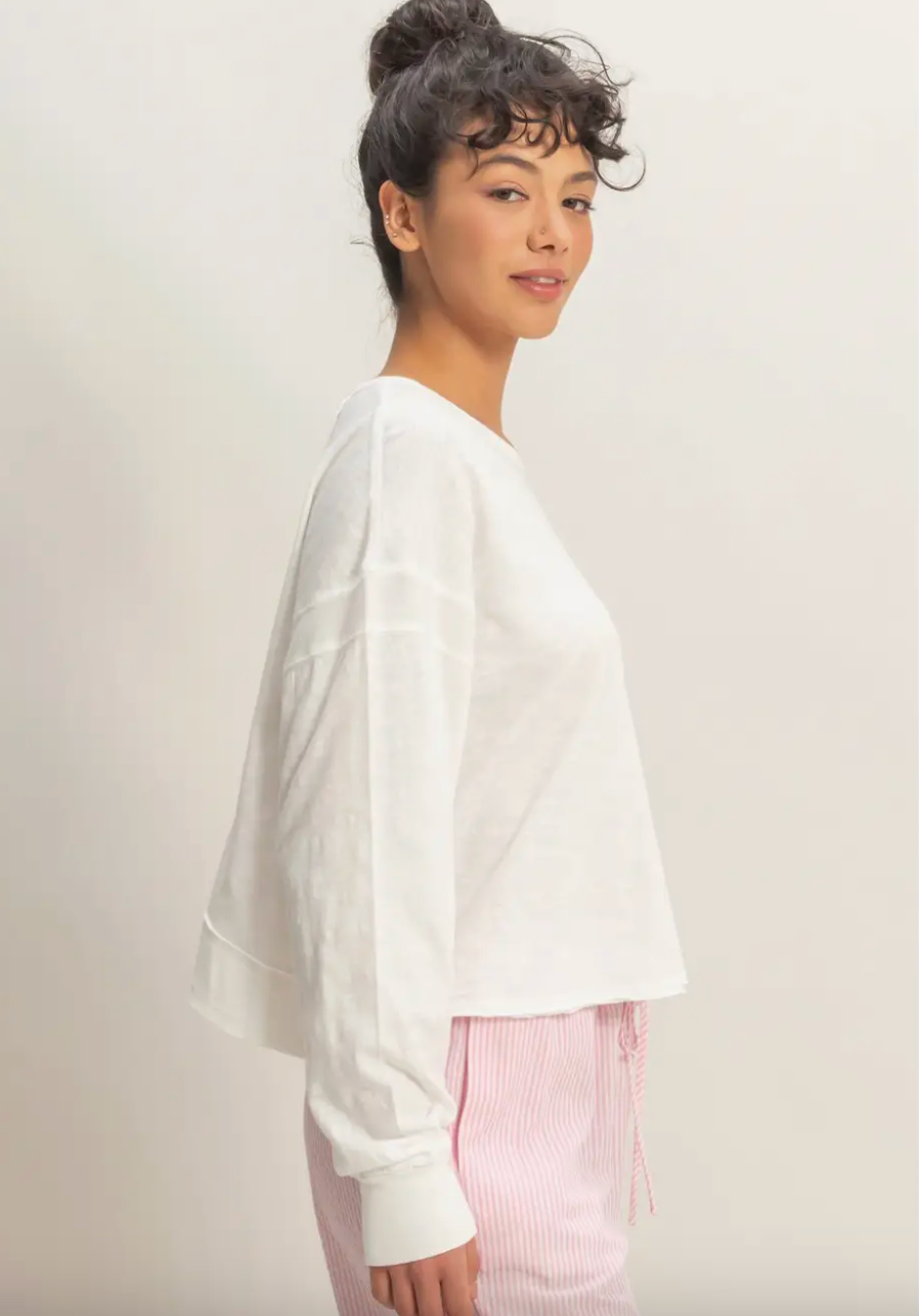 Cross Back T Shirt - White