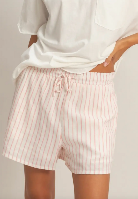 Laid Back Stripe Shorts - Pink Taffy