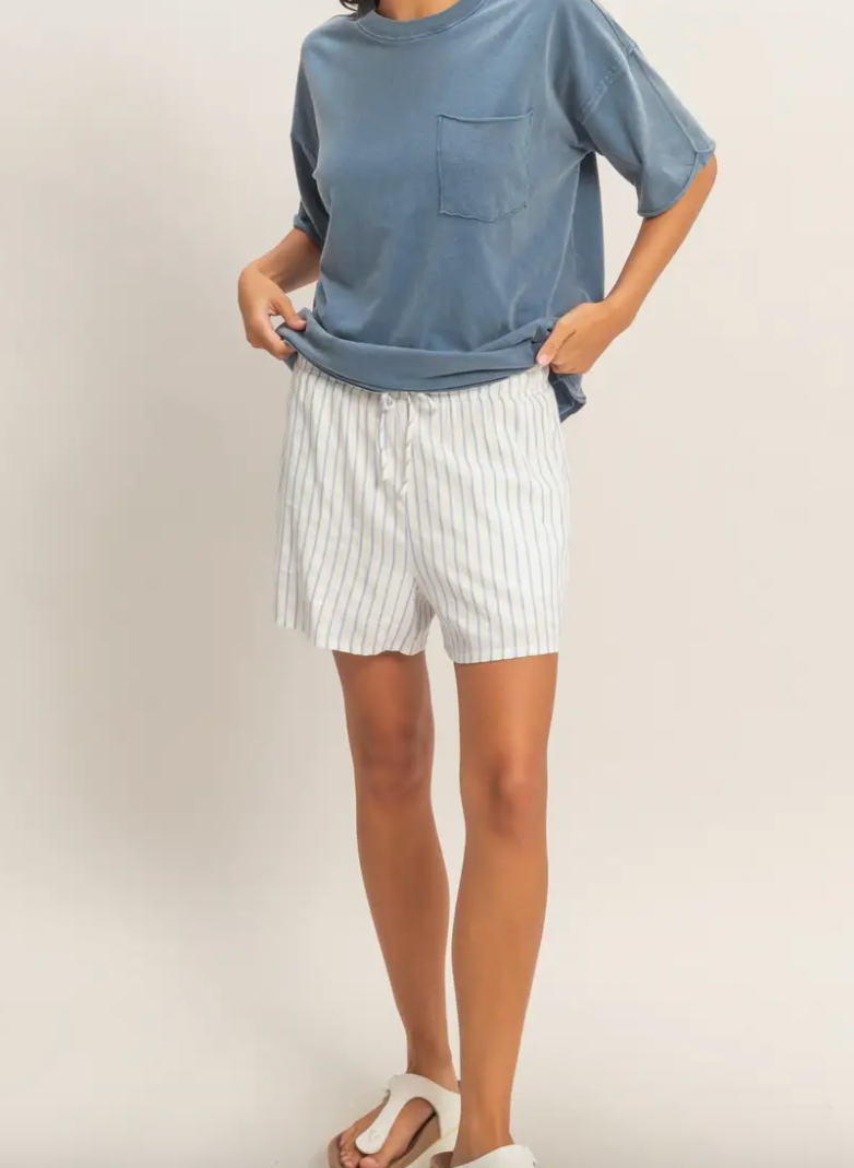 Laid Back Stripe Shorts - Blue