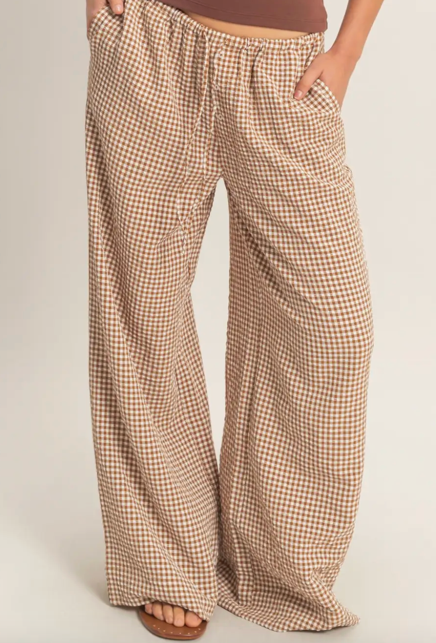 Laid Back Gingham Relaxed Fit Pants