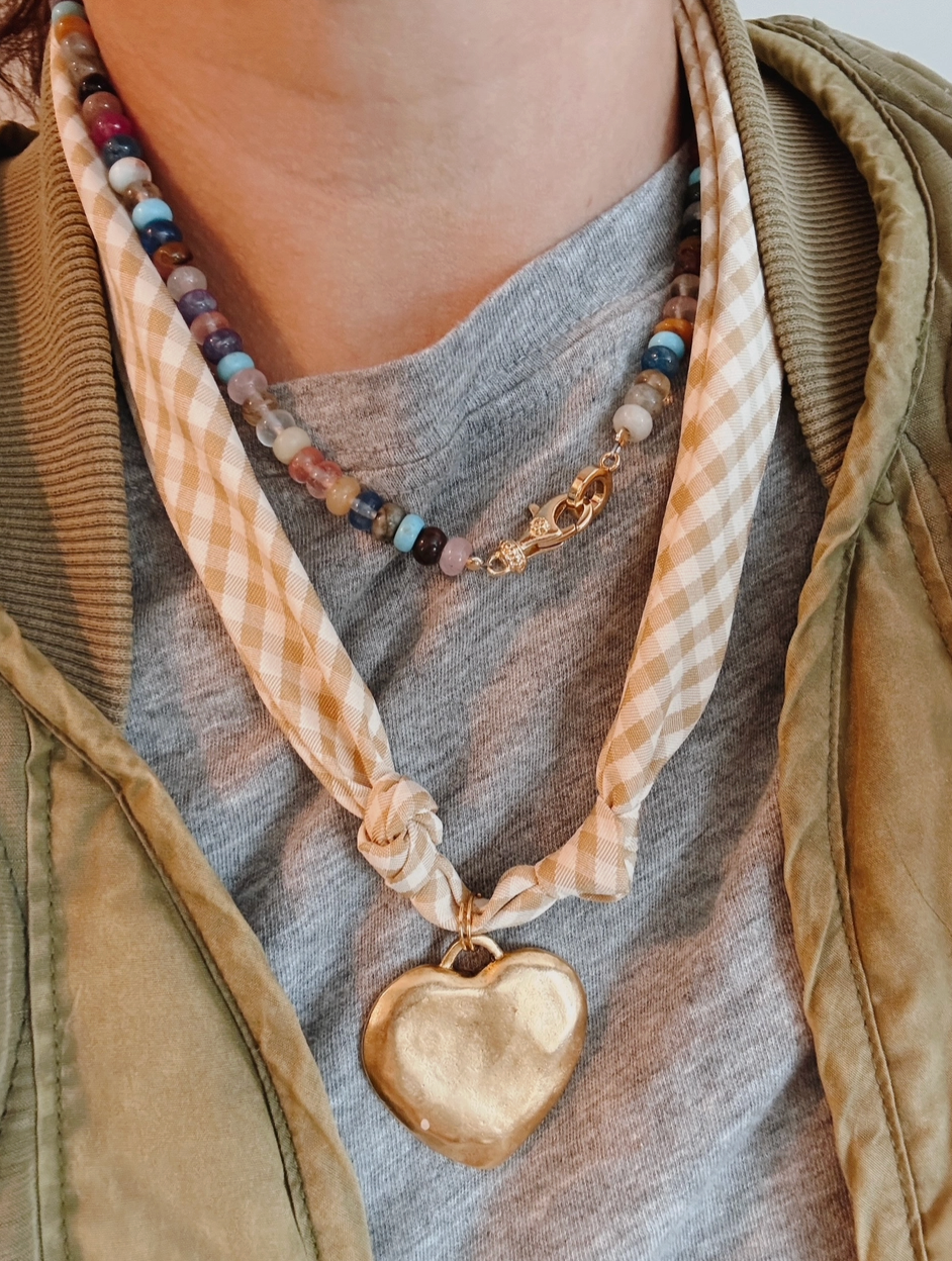 Large Heart Scarf Necklace
