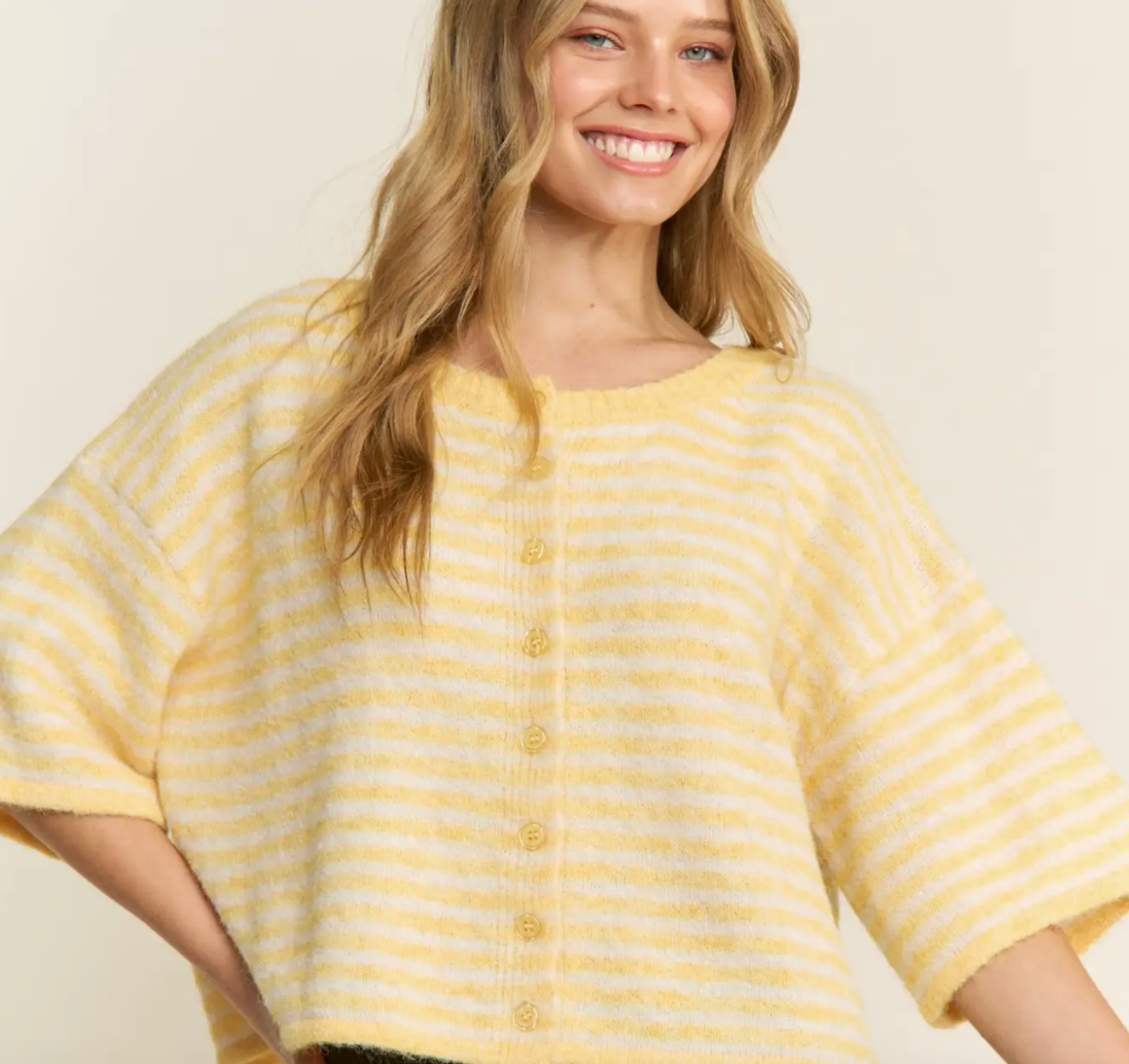 Seabreeze Stripe Cardi - Yellow
