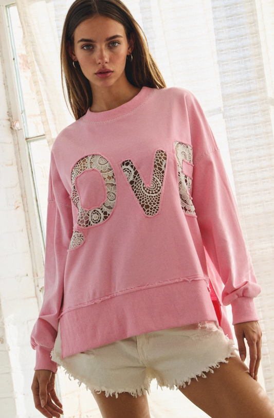 Laced In Love French Terry Pullover