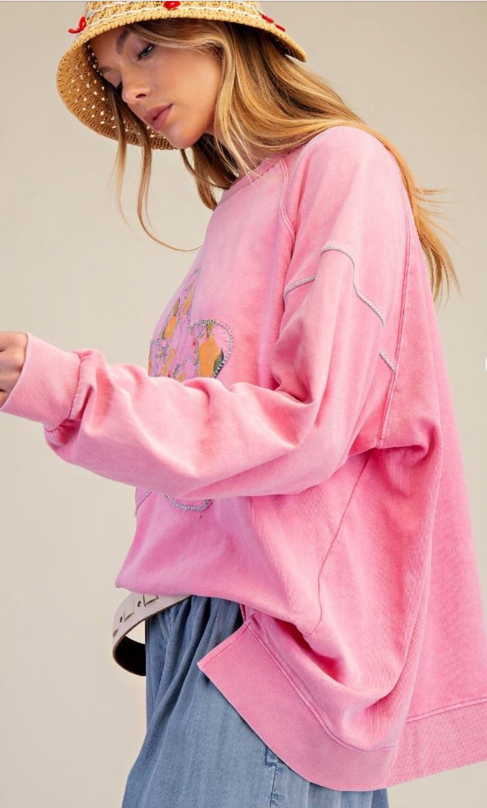 Big Flower Oversized Pullover