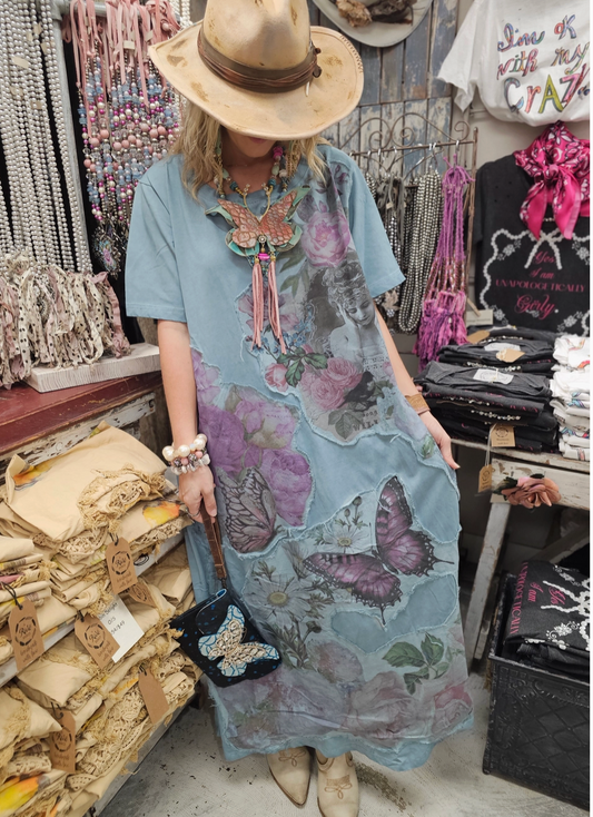 Big Butterfly Maxi T-Shirt Dress