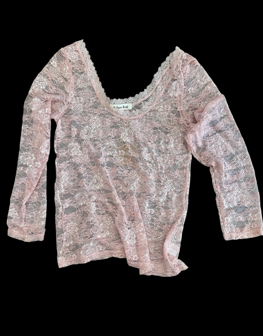 Off The Shoulder Lace Top - Pink