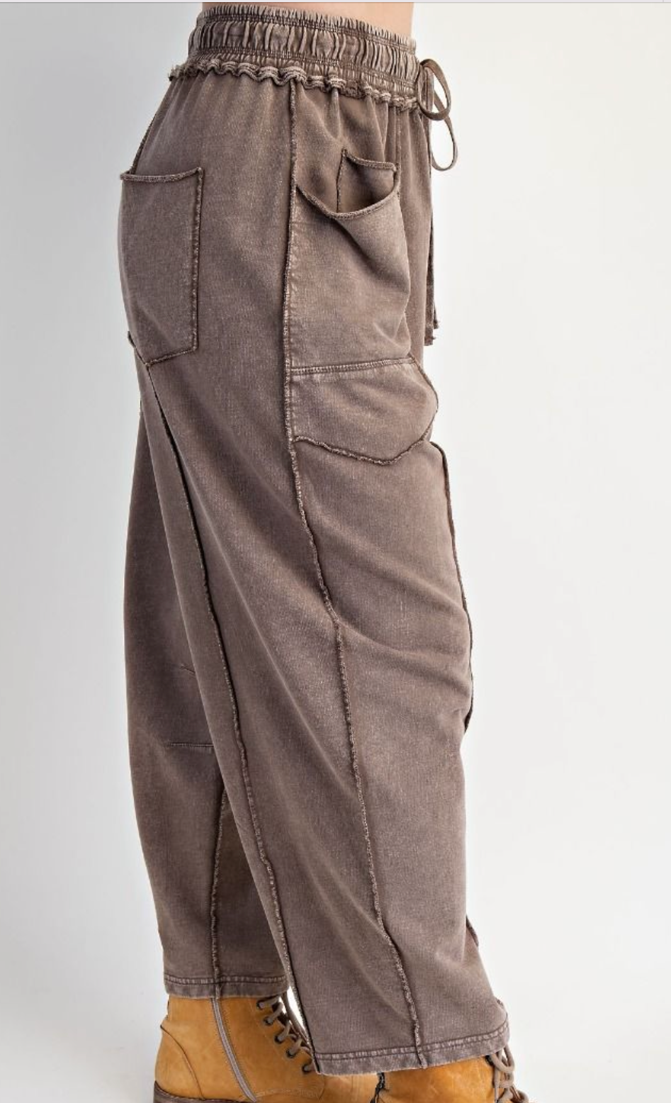 Stay Here Barrel Style Lounge Pants - Mocha