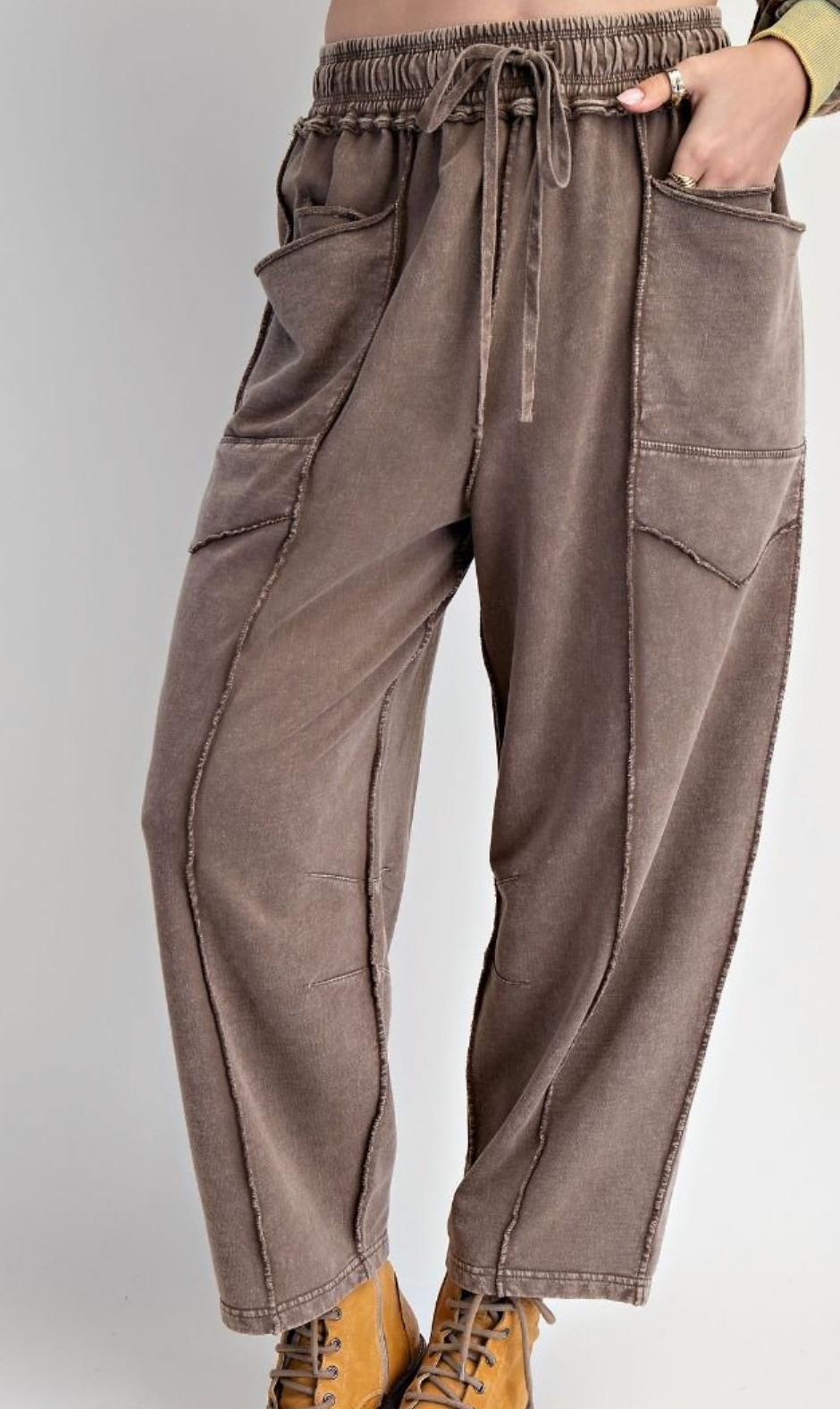Stay Here Barrel Style Lounge Pants - Mocha