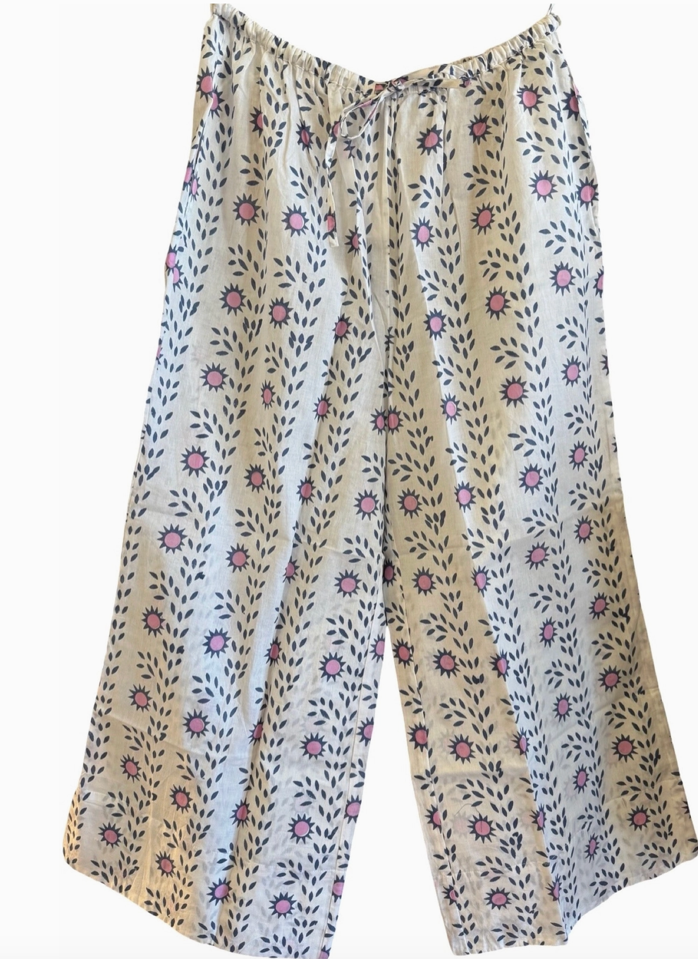 Beachy Lounge Pants - Pink/Navy Sun