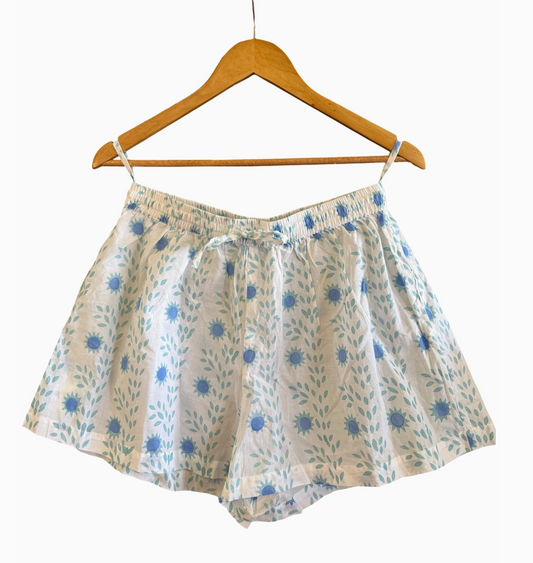 Beachy Lounge Shorts - Teal & Peri Sun