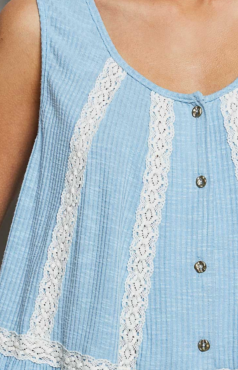 Fun & Flirty Tank - Ocean Blue