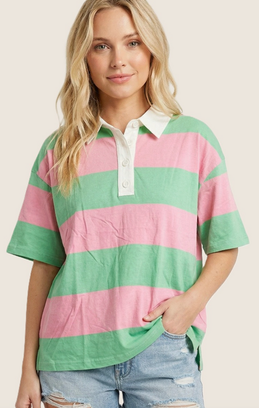 Saltwater Stripes - Pink/Green