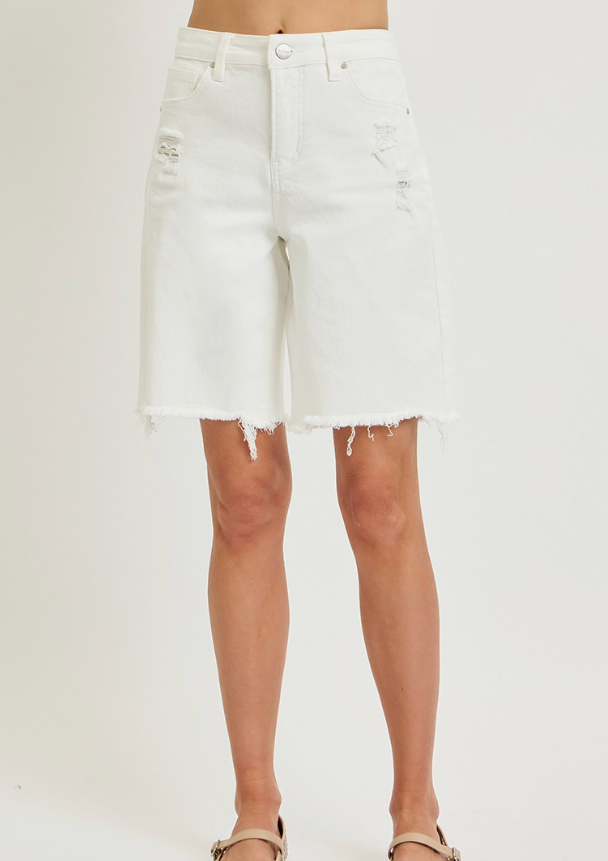 Coastal Cloud Slouchy White Shorts