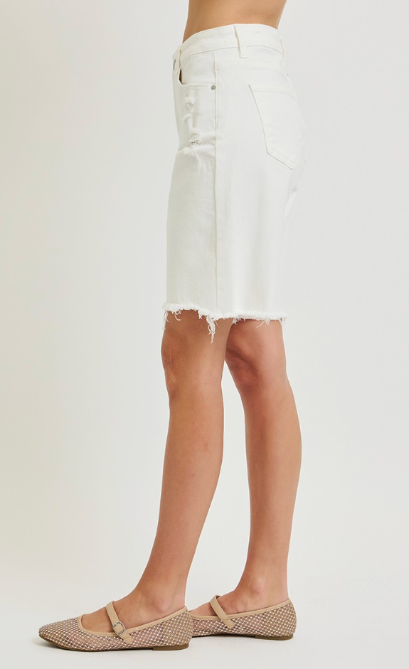 Coastal Cloud Slouchy White Shorts