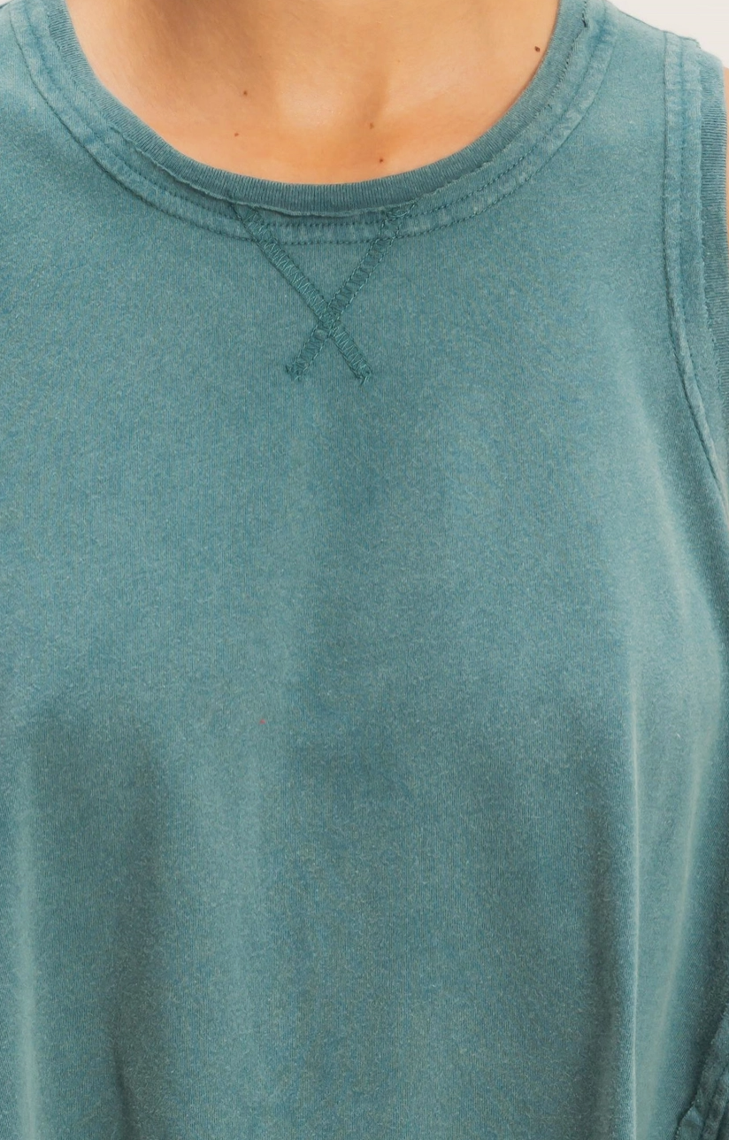 Laid Back Loose Fit Tank Top - Teal