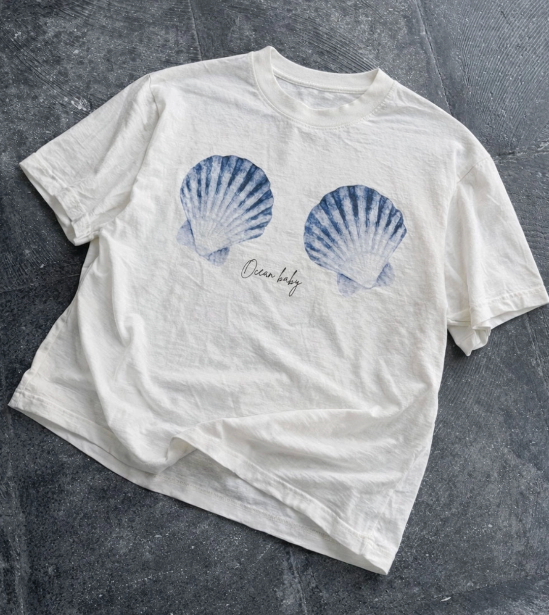 Ocean Baby T- Shirt - Blue Shells