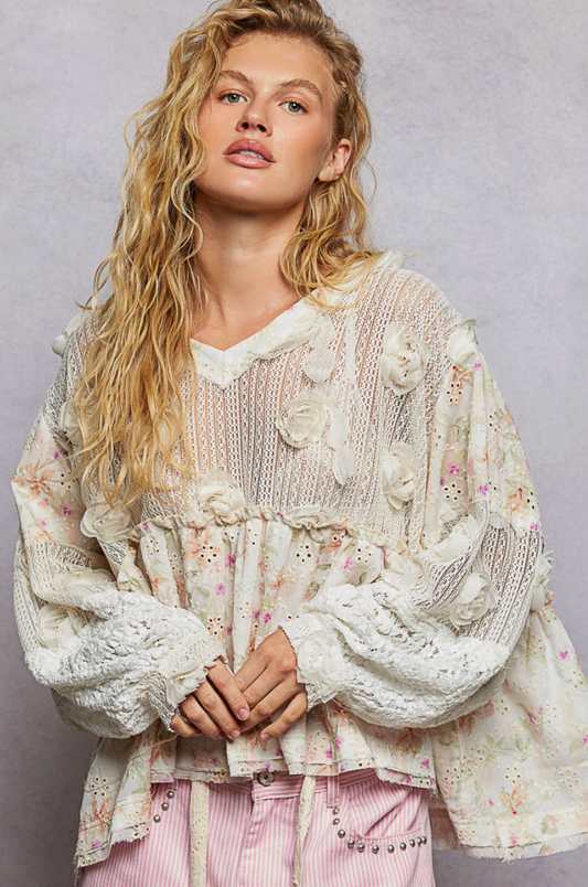 Flowers & Lace Top