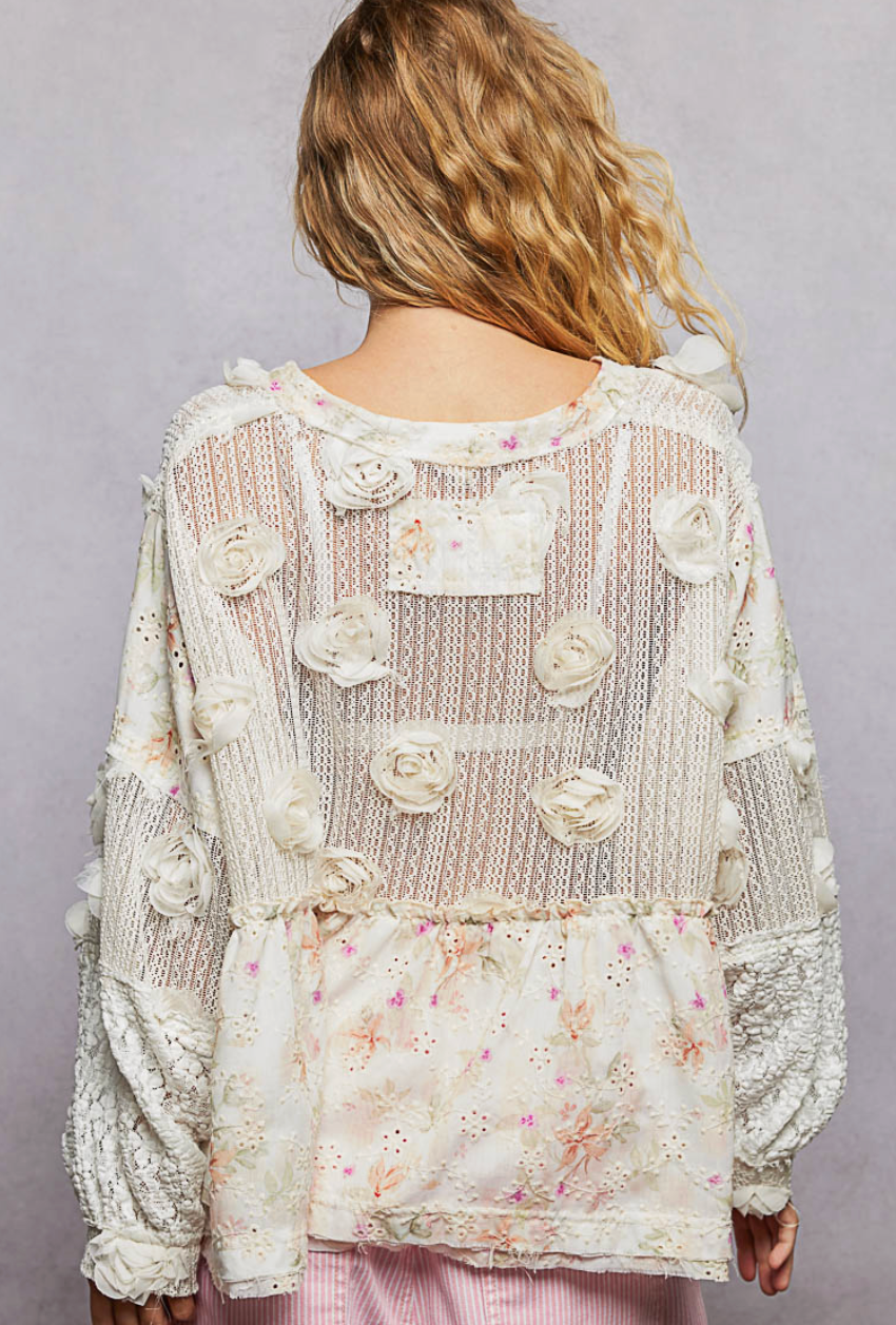 Flowers & Lace Top