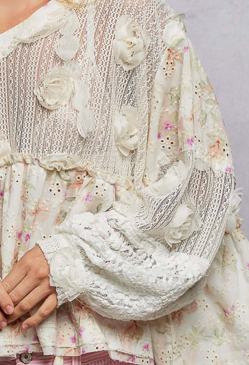 Flowers & Lace Top