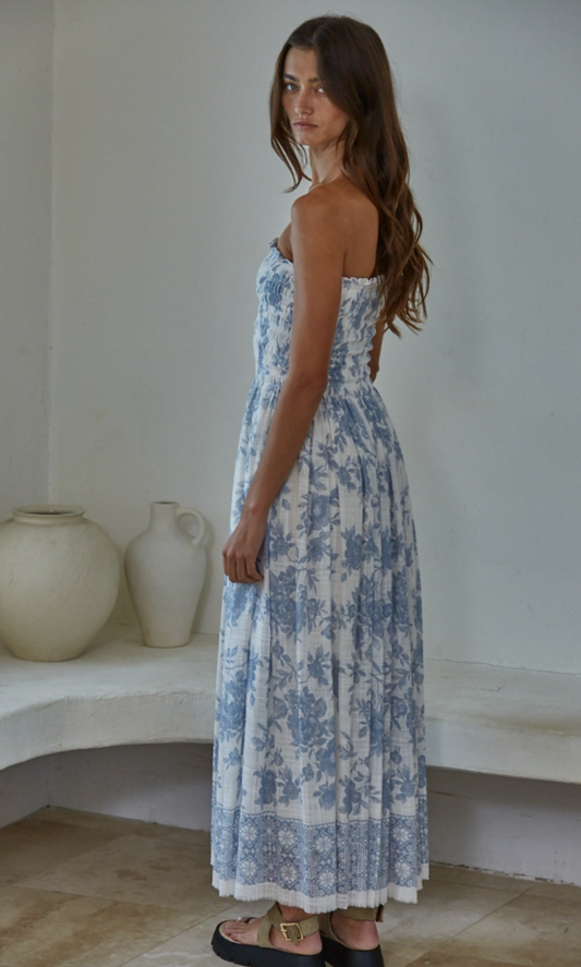 Beach Blooms Strapless Dress