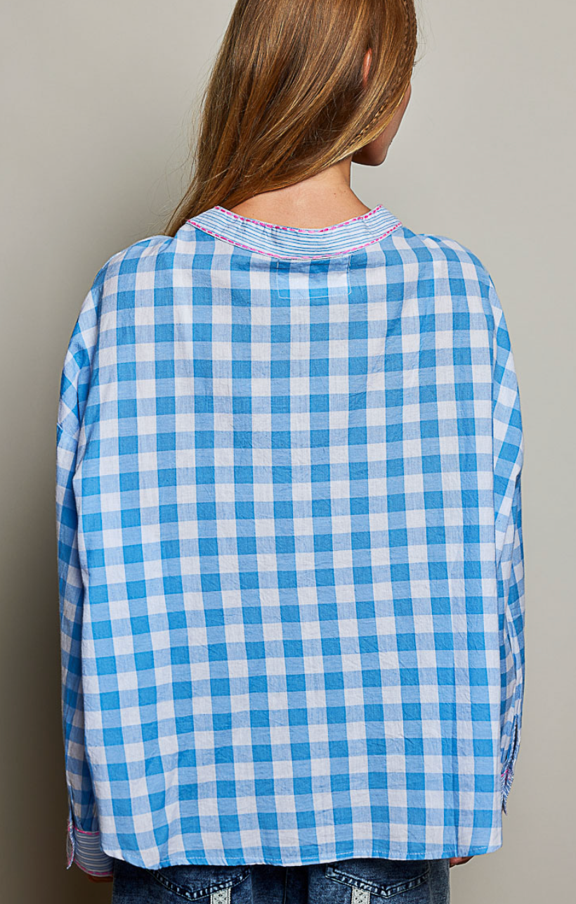 Gingham & Palms Cotton Shirt