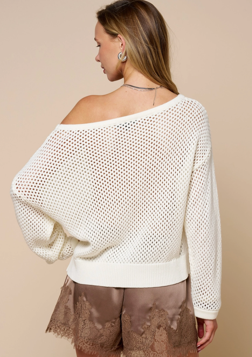 Lemon Soda Off Shoulder Knit Top