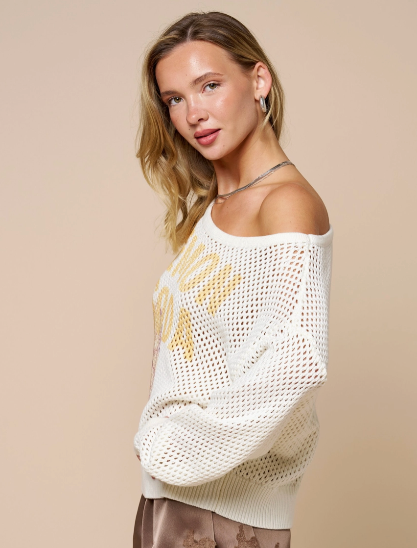 Lemon Soda Off Shoulder Knit Top