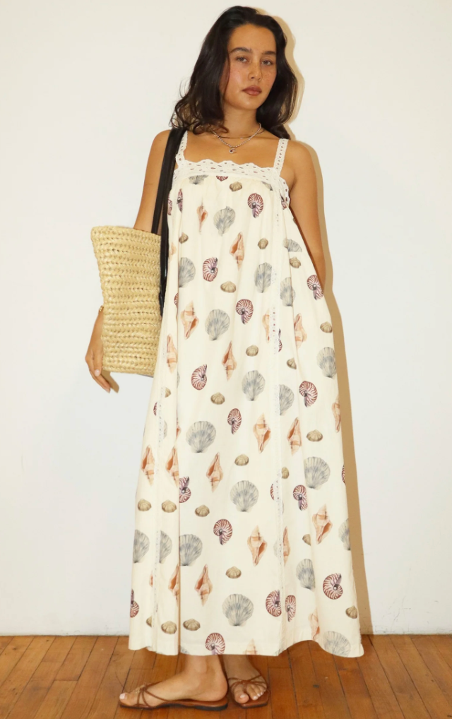 Seashell & Lace Maxi Dress