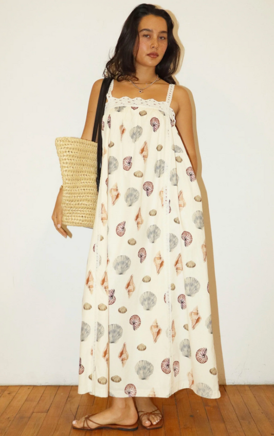 Seashell & Lace Maxi Dress