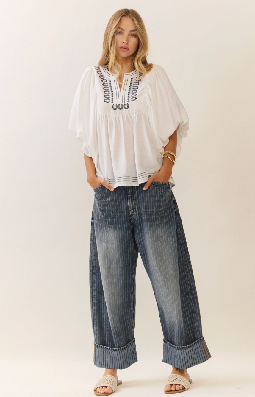 Striped Barrel Carpenter Pants